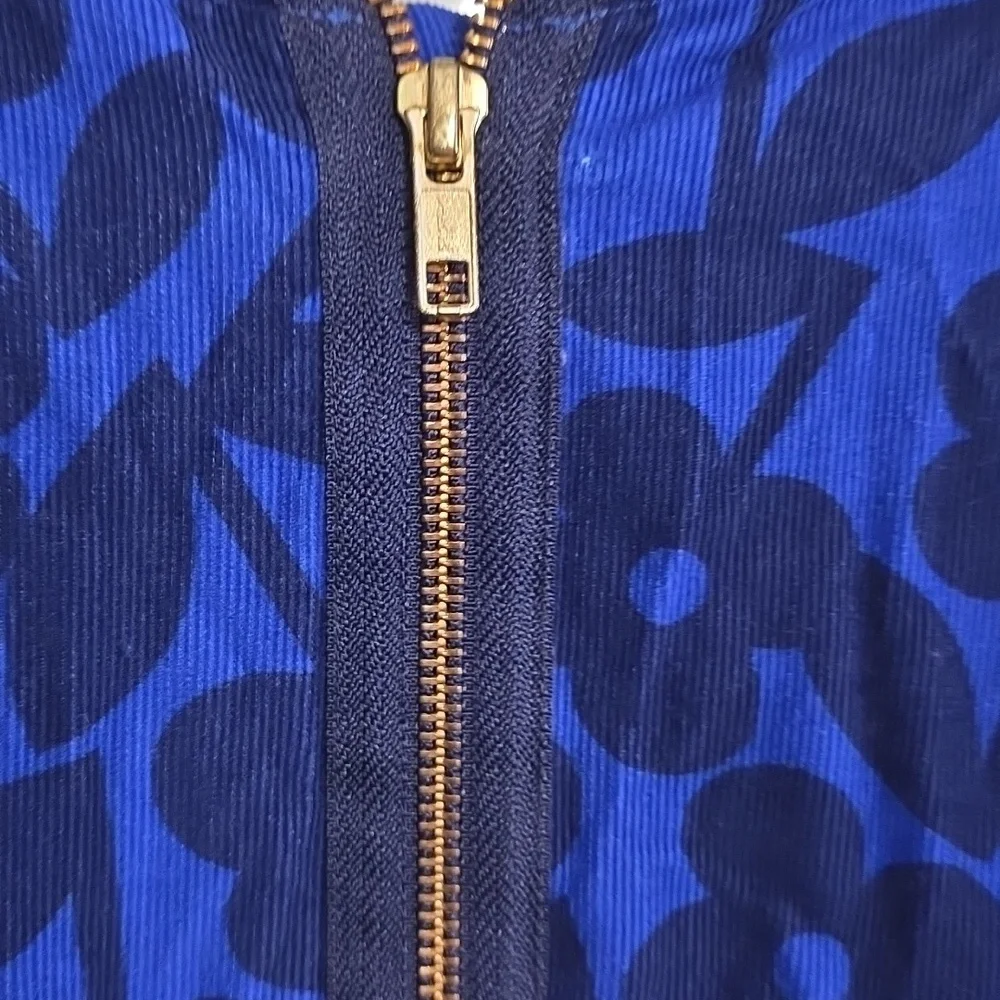 Hanna Andersson Girls Corduroy Dress Blue Floral Pockets Sz 110/5-6X EUC‎